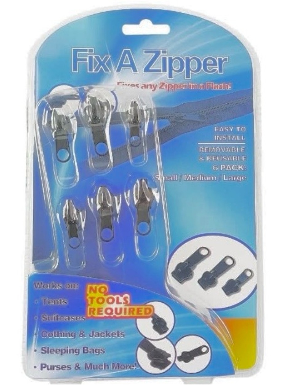 5/$20 Fix A Zipper Universal Zipper Repair Kit (6ct)
small / Medium / Large